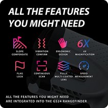 Gogogo Sport Vpro 골프 및 사냥 거리 측정기용 레이저 거리 측정기 고정밀 깃대 잠금 진동 기능으로 거리 측정 경사 모드 연속 스캔, GS24