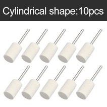 양모 펠트 장착 연마 버핑 휠 10 개 OD 3-20mm Dremel 드릴 로타리 공구 3mm 생크용 그라인딩 헤드, 01 Cylindrical 10pcs_06 10mm
