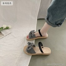 여성 샌들/슬리퍼 겸용 예쁘고 편안한 여름 샌들 스트랩샌들 2.5cm굽 푹신한 리본샌들 여름신발 데이트룩 러블리