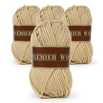 쎄비 프리미어 울 목도리 뜨개실 4p, 3554 베이지