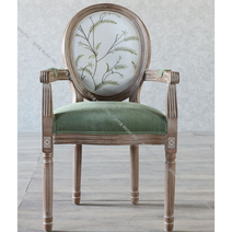 엔틱 원목 영국빈티지의자 식탁 카페의자 1인 빈티지의자, 암체어 그린빈티지 (자수), 1개