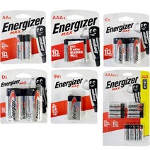 힘세고 오래가는 에너자이저 건전지 배터리 AA AAA C D 9V, 에너자이저D2