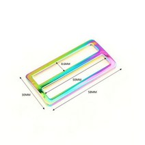 1pcs 금속 다채로운 플랫 와이어 형성 된 사각형 반지 버클 가죽 공예 가방 스트랩 벨트 의류 수하물 DIY 액세서리, ID 50mm