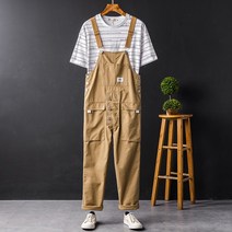 춘추 와이드 멜빵 팬츠 남 카고 패치 끈 끈 나시 힙합 와이드 캐주얼 뉴타임즈 C10 S124X323