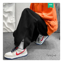 티피/Teepie 남성 가을 겨울 플러스 벨벳 패딩 바지 한국 트렌드 캐주얼 바지 겨울 느슨한 플러스 사이즈 스포츠 바지