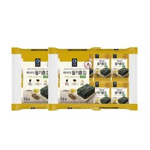 청정원 아침메뉴추천 바사삭 들기름 파래김 도시락 김 반찬 4g 16봉 2개 맛있는 어린이간식 간단한요리 간편식, 47세트