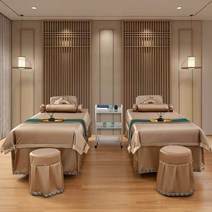 마사지샵 여름 미용 침대 커버 4종 세트 유럽식 텐셀 퓨어 컬러 미용실 물리 귀이개 추나 침대 커버 침대 시트