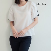 클라셰 (77까지)퍼프튤립라운드블라우스_CB3MBL080A