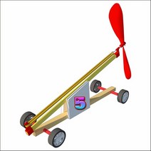 뉴 나무 고무 동력 풍력자동차 만들기(1인용)-DTB