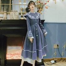 [바보사랑] 자수 레이스 빅카라 레트로 복고풍 소녀 공주 원피스 아우터 코트[라라리빠 글로