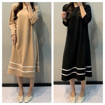 니케ops 며느리룩 세련된 베이직 체형커버 플레어 링클프리 롱원피스 빅사이즈 88까지 임부복가능