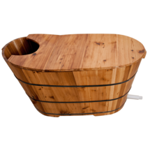 히노끼욕조 사우나 가정용 편백나무 히노키탕 반신욕기 대형 반신욕 스파, 120x58X68cm(커버포함)