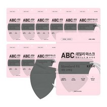 [100매] ABC 에이비씨 데일리 황사방역용 마스크 대형 KF94 10매입 10개, 15개, 진한회색