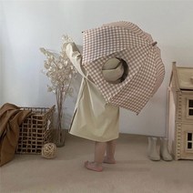 즐루 체크 돔형 원형 투명 아동 초등 어린이 유아 우산