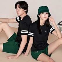 패기앤코 남성 여성 공용티셔츠 우븐반바지세트 DT-114 DP-309, 3XL/XL