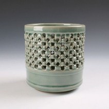 오너클랜 청자 투각 원형 필통/펜꽂이/다용도꽂이(특대)_W04A34A