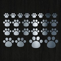 오피스왕국 고양이 그래픽 스티커 발자국 cat110, 메탈실버