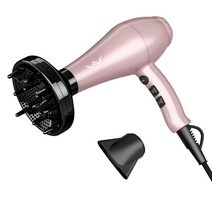 VAV 1200W 헤어드라이어 원적외선 & 마이너스 이온 드라이어 풍온 & 풍량 6세트 프로 사양 대풍량 & 가용 (Pink)