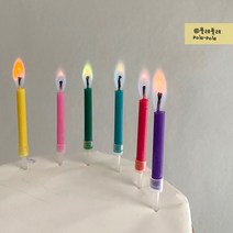 폴레폴레 나혼자산다 무지개 불꽃초 레인보우 생일초 색깔초, 6개입
