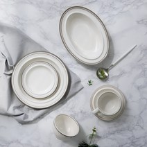 시라쿠스 카페 플레이팅 그릇 빈티지 브런치 디저트 접시, 시라쿠스 메이플 17cm 접시(7in), 라인브라운