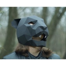 종이가면 페이퍼크래프트 도안 3D 모형 접기 DIY 페이퍼토이 동물 입체퍼즐 토끼 유니콘 여유 호랑이 말, M + 광택타입