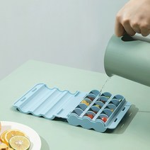 실리콘 원기둥얼음 트레이 딸기아이스 과일얼리기, 상품선택, 1-뚜껑얼음틀-블루