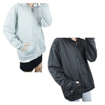 쇼퍼 베이직 후드 집업 점퍼 그레이 블랙 2P세트