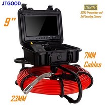 누수탐지기 택시 DVR 셀프 레벨링 내장 512Hz 송신기 Sonde 파이프 위치 내시경용 23mm 배수관 검사 카메라 9 인치 7mm, 20m, Self-L 512Hz