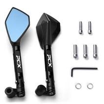 혼다 PCX125 PCX150 2010-2020 년 동안 PCX 오토바이 후면보기 백미러 핸들 바 미러 CNC 알루미늄 액세서리, 05 Black