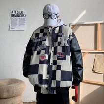 상준 패치 가죽 야구 점퍼