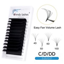 이지 패닝 블룸 속눈썹 C/D/DD 컬 풍성한 개화 볼륨 인조 밍크 0.07 두꺼운 내추럴 연장 웬디, 01 C_01 0.05mm_01 9mm