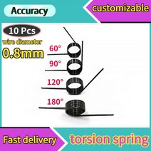 인장스프링 스텐인장스프링 금형 10 Pcs 와이어 직경 0.8mm 3/6/9 코일 스프링 스틸 V-스프링 비틀림 작은 머리핀 180/120/90/60 학위, 0.8mm(120 degrees), 6.0mm(10pcs), 4.8mm(6 laps )