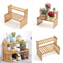 2단 원목화분정리대 37CM 화분정리대 거실화분다이 화분선반