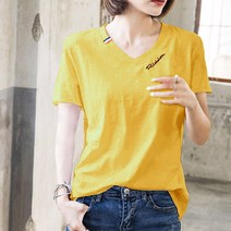 이노뱅크 ZHA240 여성 데일리 V넥 캐주얼 티셔츠 반팔&긴팔