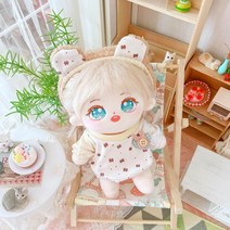솜인형 봉제 무속성 의상 인형 DIY 아이돌 20cm 비 속성 스타 휴머노이드 플러시 장난감은 심장 그물이 될 수 있습니다 빨간색 귀여운 면화 아기, 스켈레톤 포함 20cm, Mika Long Hair Kexin + 커피 베