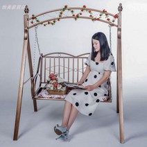 야외 정원 마당 가정용 흔들 그네 의자 해먹 실내 실외 테라스 발코니, 뉴 2세대 카멜【쿠션 없음】