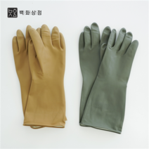 백화상점 천연 라텍스 고무장갑 양손 설거지 장갑, 웜브라운, 1개, M