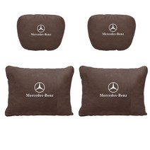 벤츠 AMG 스포츠시트 일체형시트 목쿠션 허리쿠션 헤드레스트 목베개 허리받침 더블스트랩, 벤츠 모카브라운 헤드레스트 2개+허리쿠션 2개