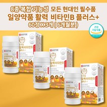 체력 증진 원기 기력 회복 육체 만성 피로 회복제 말초신경 건강 에좋은 프리미엄 복합 활력 에너지 수용성 고농축 비타민 B군 비타민b 비 복합체 (바이타민b 복합체) 영양제 60정, 3개