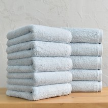 [코튼앨리] 호텔 수건 40수 200g 코마사 타올, 10장, 페일 블루