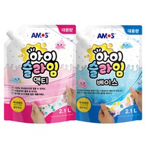 (2.1L 대용량 세트) 아모스 아이슬라임 액티 2.1L+베이스 2.1L, 2세트