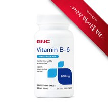 [사은품증정] GNC 비타민 B6 200mg 타임릴리즈 100정 (타블렛) Vitamin Timed Release 100tabs, [1개], 1개