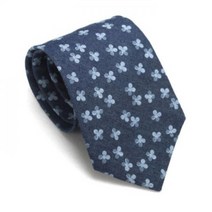 플로럴 패턴 장타이 혼주넥타이 네이비데님 RDN8016