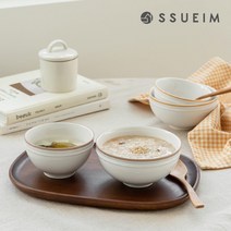 레트로 라인 공기 대접 세트 (4color), 딥그린