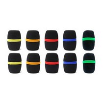 IMI 컬러 마이크 스펀지 윈드스크린 10개입 (컬러당2개), 검빨2 검파2 검노2 검주2 검초2 각 2개씩