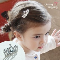 채니봉봉 큐빅 왕관 빗핀 유아헤어핀