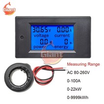 AC 80-260V DC 6.5-00V 20A 50A 00A LCD 디지털 전압계 전류계 전력계 kWh 와트 에너지 테스터, [01] Type 1