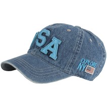 야구모자 [라온] B212 빈티지 데님 USA 로고 자수 볼캡 모자