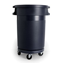 바퀴달린 쓰레기통 이동식 휴지통 주방 대형 양동이, 80리터(베이스 포함) 회색