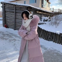 Z3JC 여성 화이트 오리털 하프 루즈핏 다운 코트